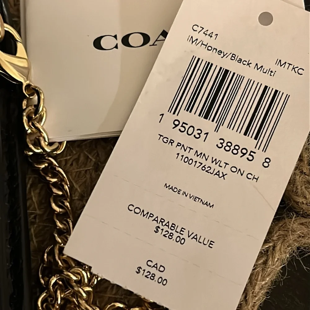 Coach Mini Card Wallet with Chain, NWT - Picture 6 of 7